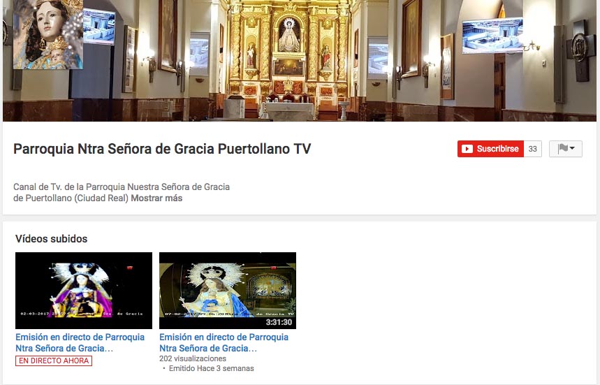 Canal de Youtube de la parroquia de Puertollano.