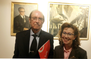 Félix del Valle, en el homenaje al pintor Romero Carrión.