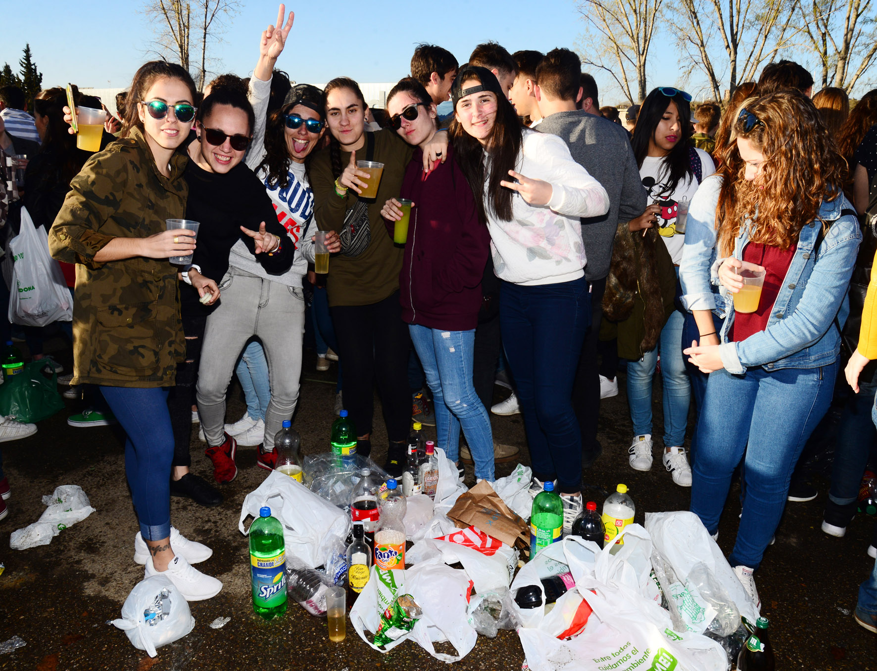 Celebración del macrobotellón de Toledo.