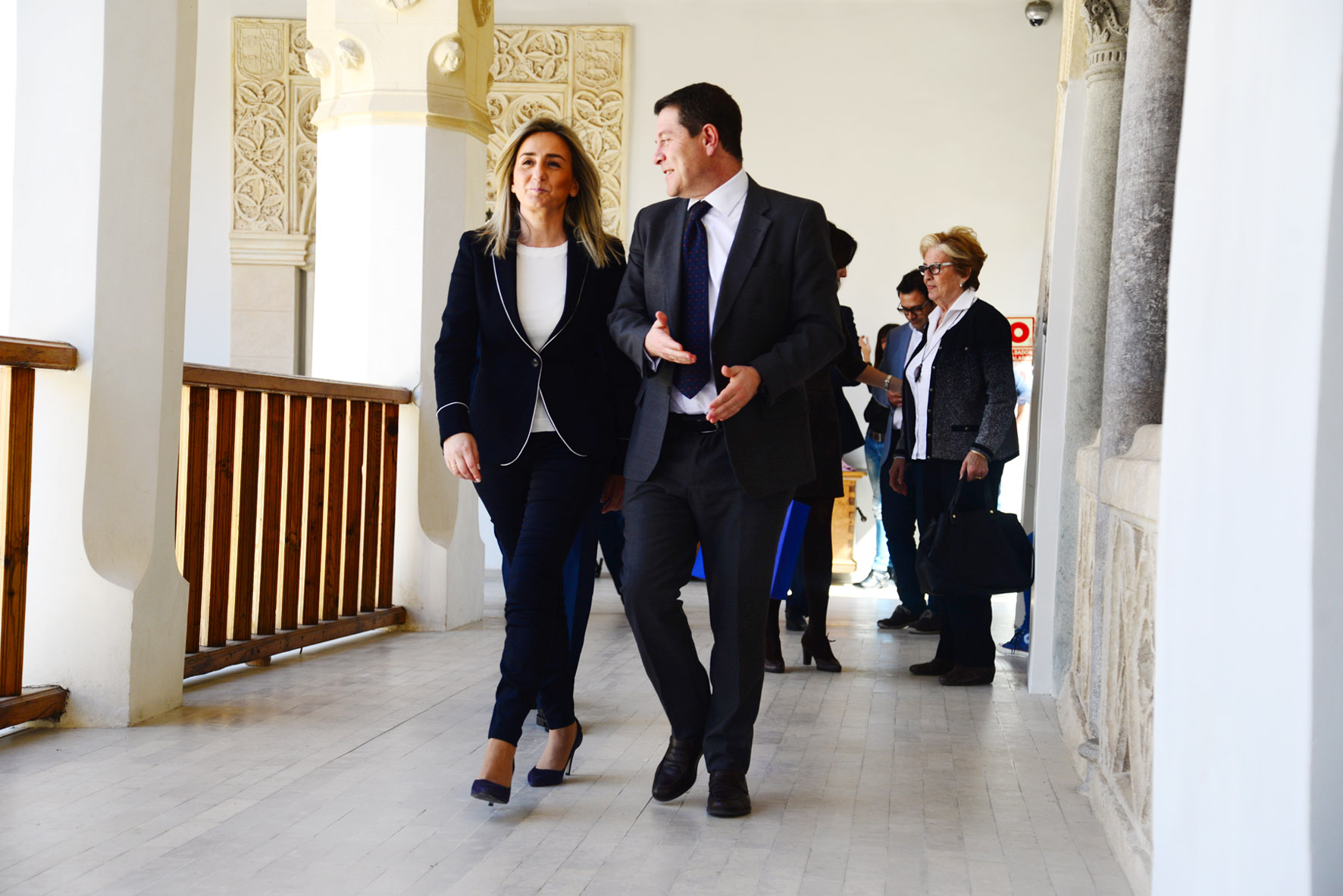 Reunión entre el presidente de CLM, Emiliano García- Page, y la alcaldesa de Toledo, Milagros Tolón.