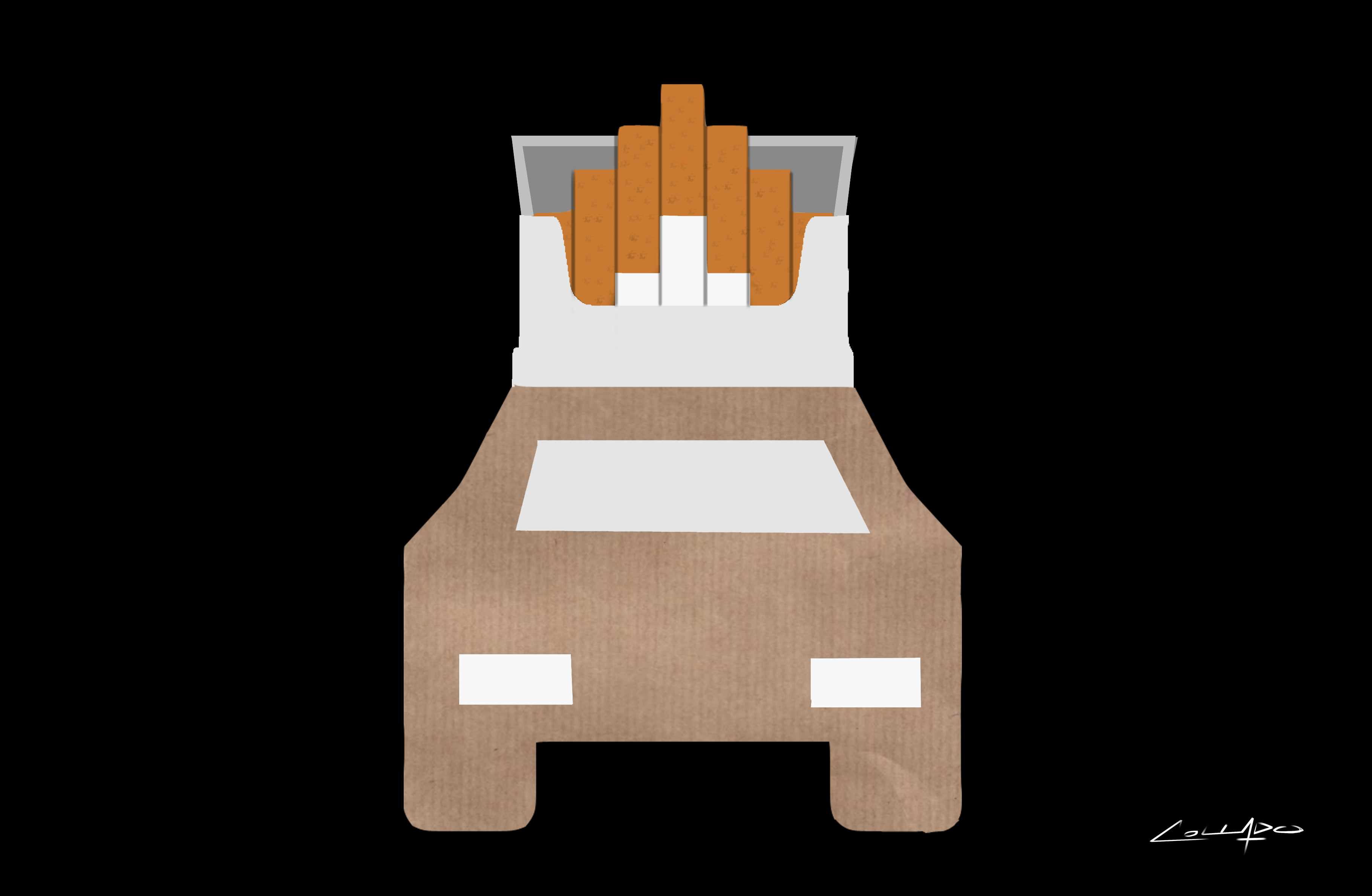 Ilustración de Andrés Collado Rodríguez sobre el contrabando de tabaco