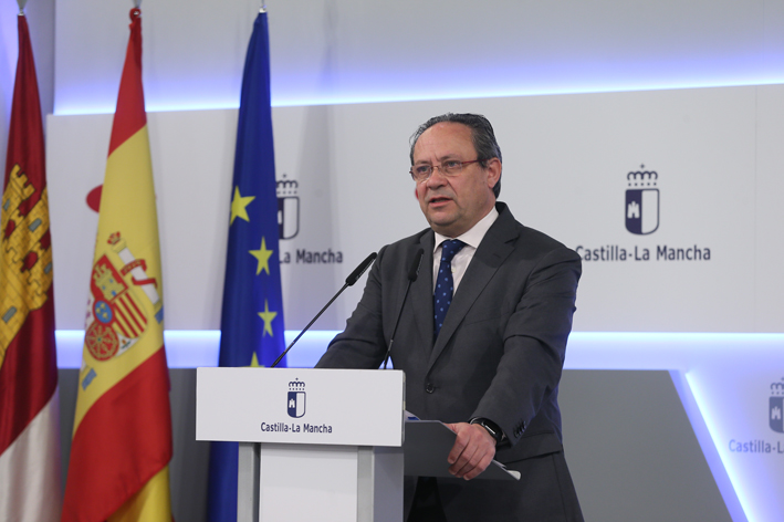 Juan Alfonso Ruiz Molina en la rueda de prensa del Consejo de Gobierno