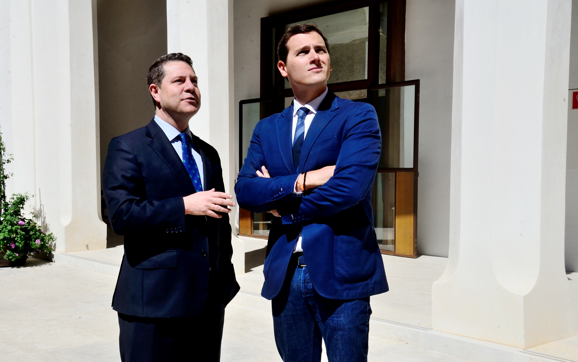 Emiliano García-Page y Albert Rivera en el Palacio de Fuensalida.