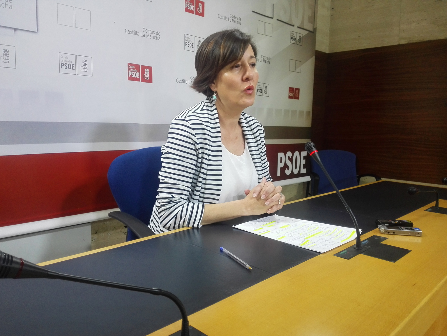 La portavoz del PSOE en las Cortes de CLM, Blanca Fernández
