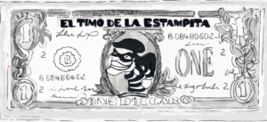Ilustración del timo de la estampita.