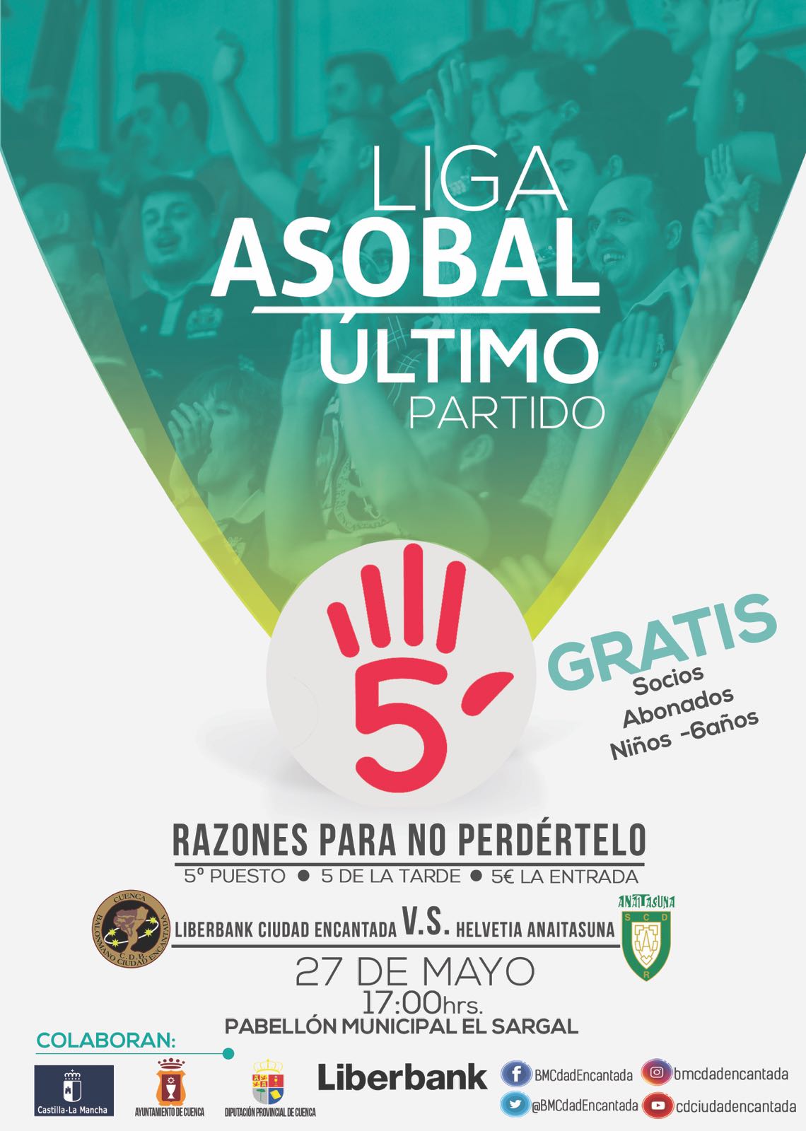 Cartel del Ciudad Encantada para el último partido de liga