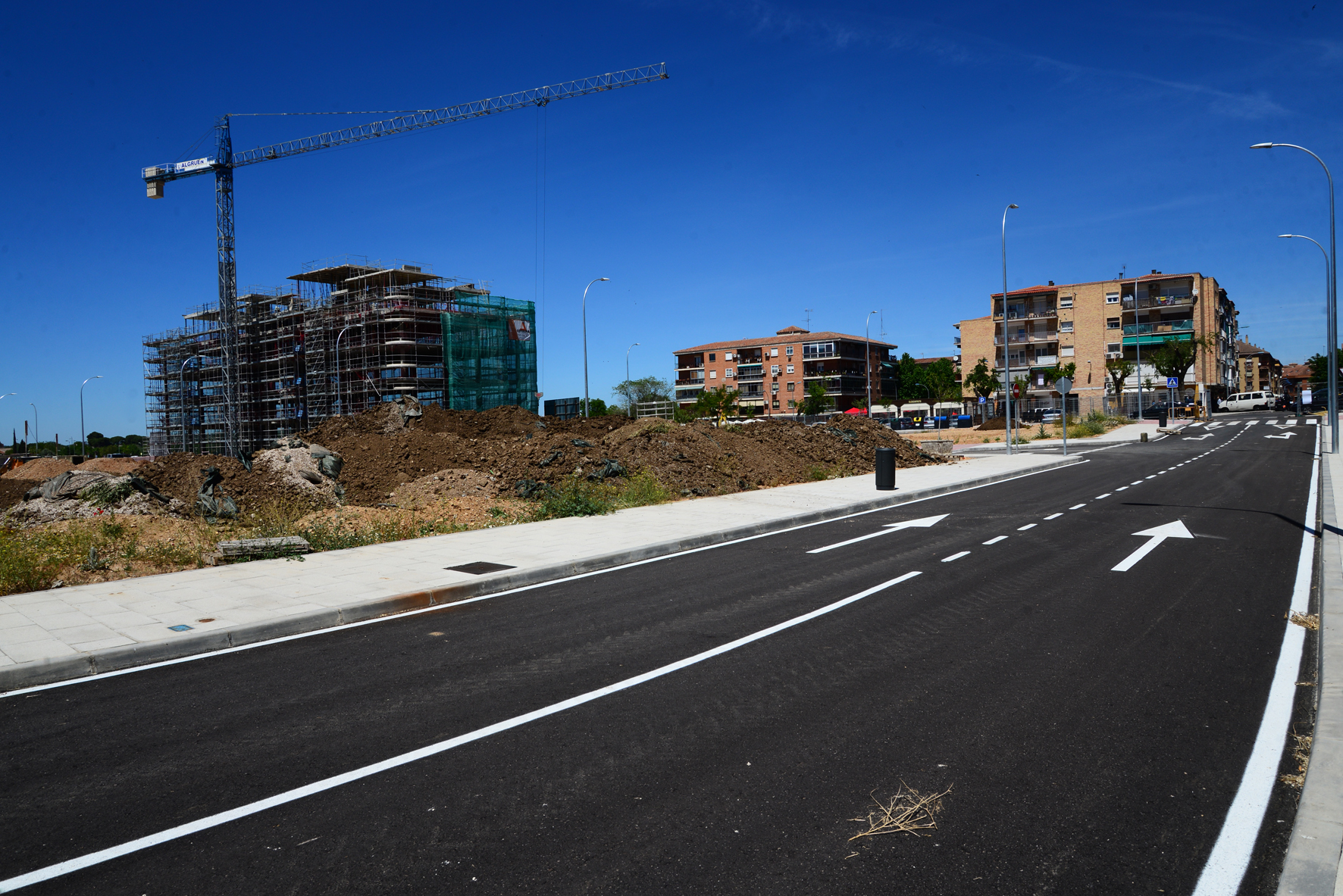 Obras en la avenida de América, en la ciudad de Toledo.