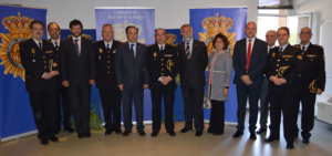 El alcalde de Talavera de la Reina, Jaime Ramos, que esta mañana ha asistido a la toma de posesión del nuevo comisario jefe del Cuerpo Nacional de Policía, José María Delgado