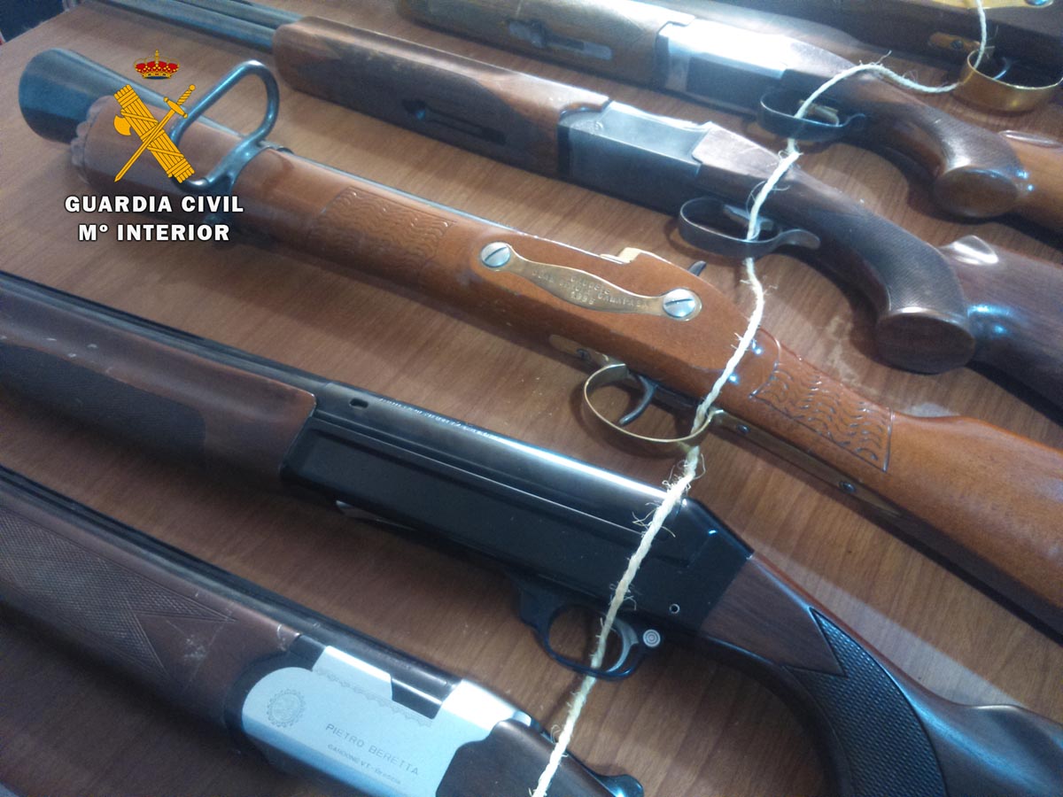 Armas subastadas por la Guardia Civil de Albacete.