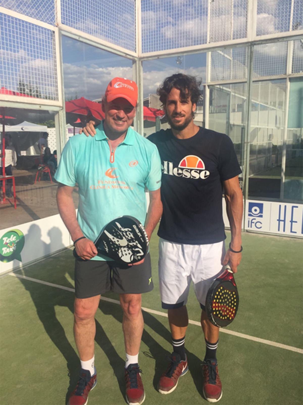 Feliciano López, con Bertín Osborne en un torneo benéfico de Padel