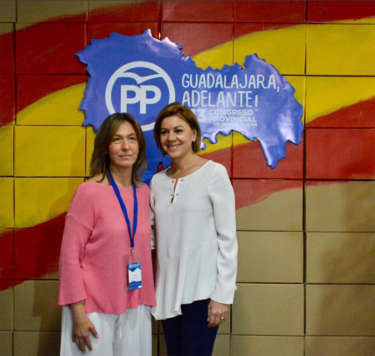 Guarinos, con Cospedal durante la celebración del Congreso del PP de Guadalajara