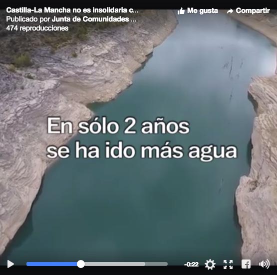 Imagen del vídeo del Gobierno regional sobre la situación del Tajo.
