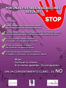 El cartel de la campaña contra la violencia sexual durante el Corpus
