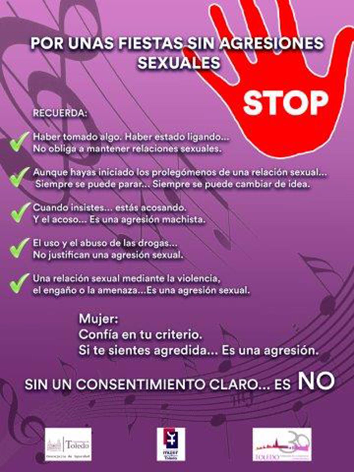 El cartel de la campaña contra la violencia sexual durante el Corpus