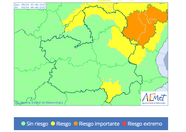 La Aemet avisa de riesgo de tormentas y granizo en CLM