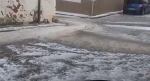 Imagen de la granizada en Villarejo de Periesteban (Cuenca)