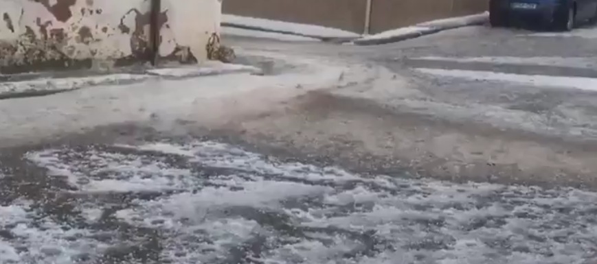 Imagen de la granizada en Villarejo de Periesteban (Cuenca)