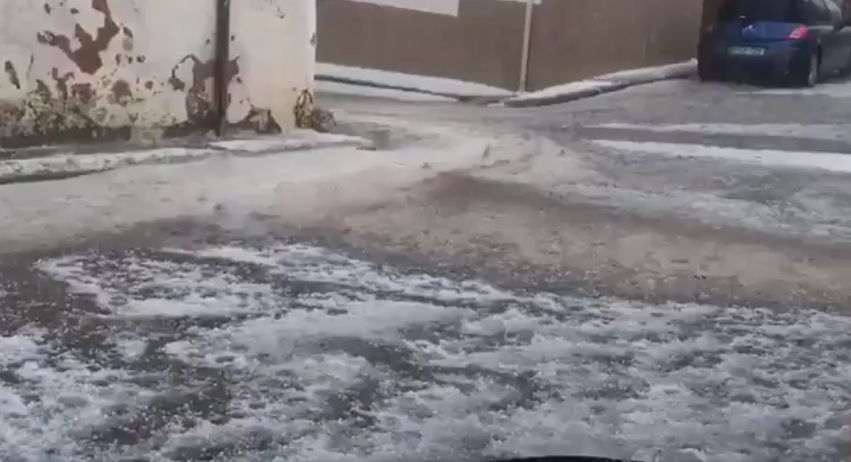 Imagen de la granizada en Villarejo de Periesteban (Cuenca)