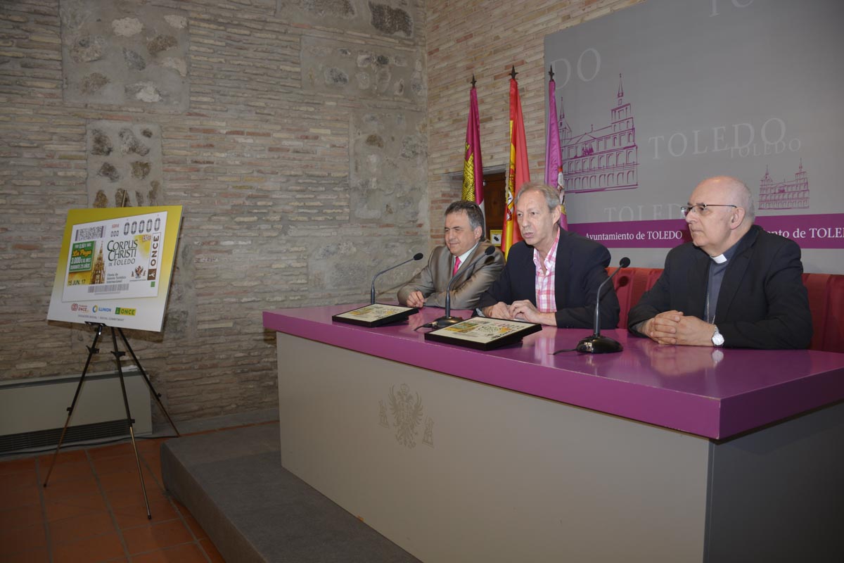 Presentación del cupón de la ONCE dedicado al Corpus de Toledo.