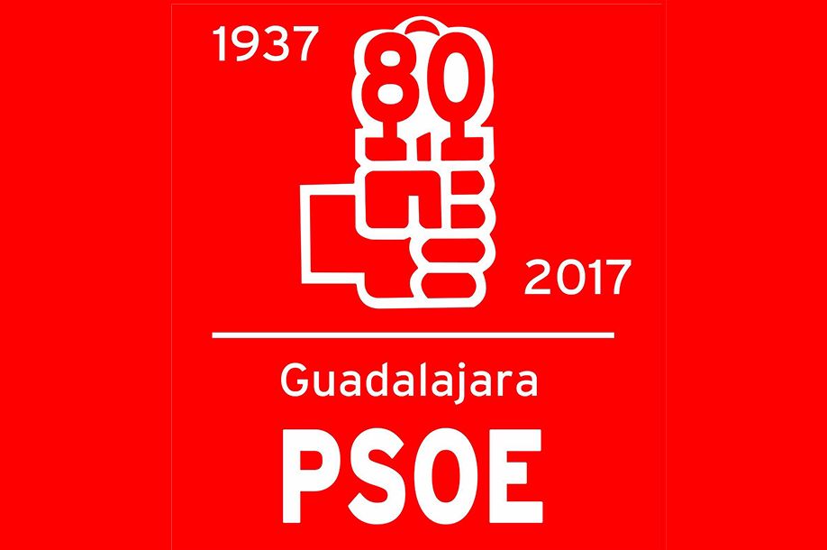 Logotipo del 80 Aniversario del PSOE de Guadalajara.