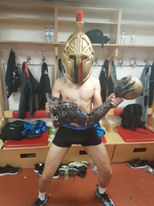Jorge Maqueda, celebrando la Copa de Europa con el Vardar