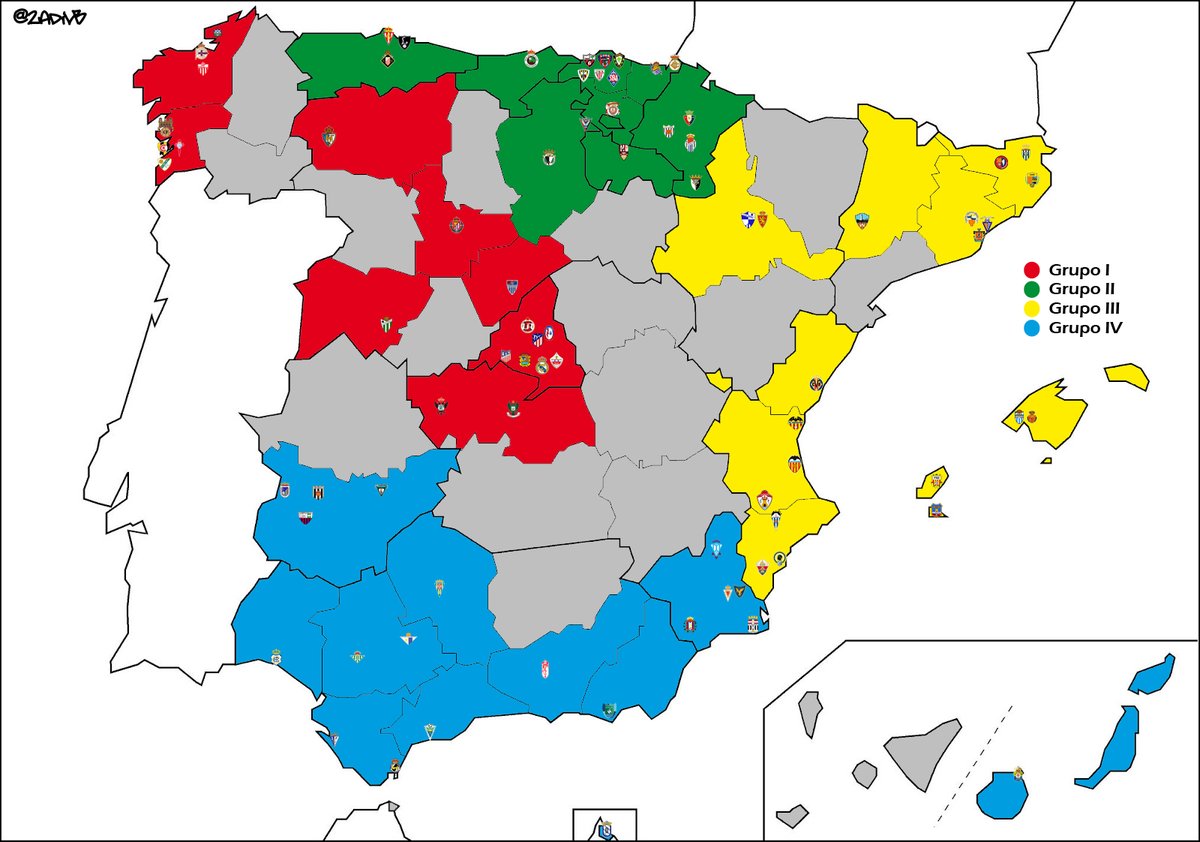 Mapa de composición de Segunda B para la 2017-2018.