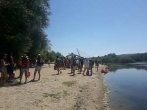 Protesta en Talavera por la situación del río.