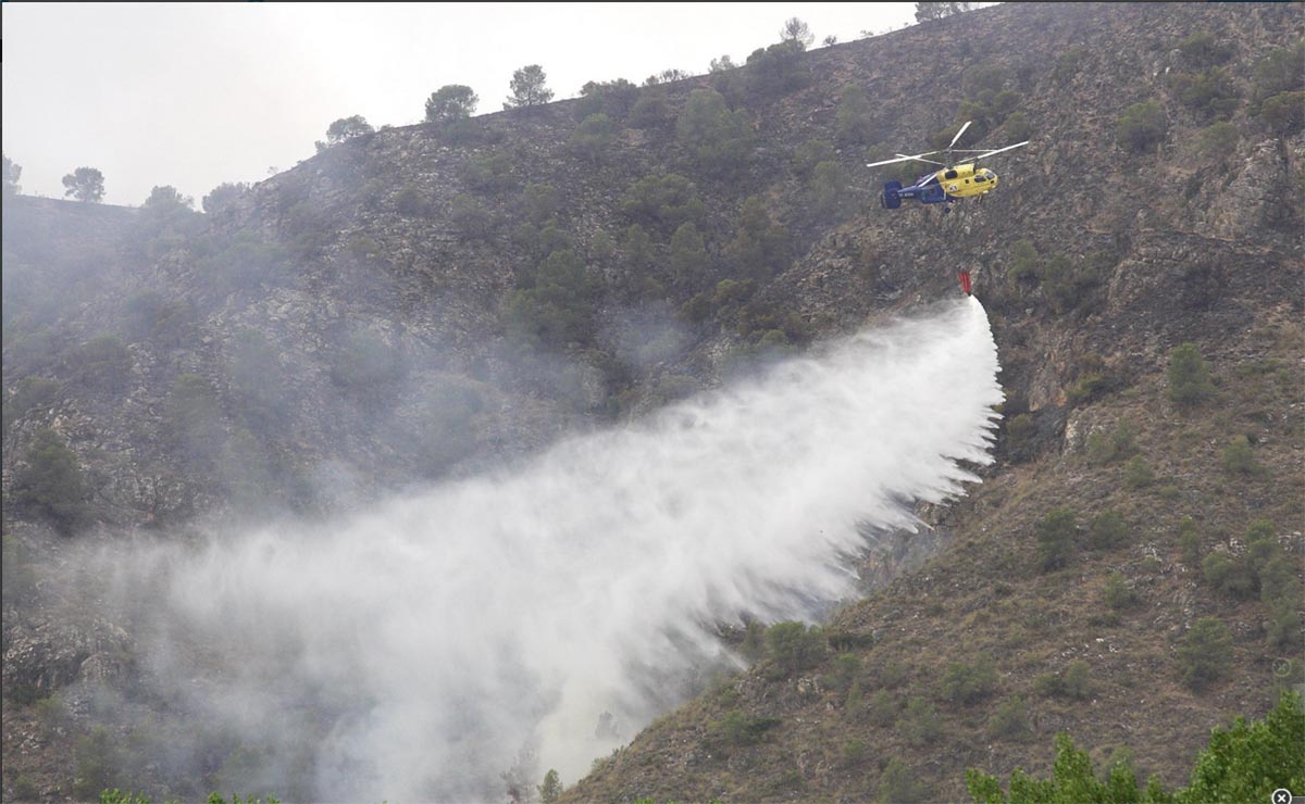 Incendio de Yeste a úñtima hora de la tarde del sábado