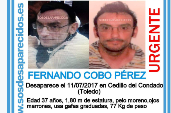 Fernando, desaparecido en Cedillo del Condado (Toledo)