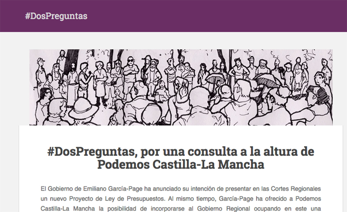 #DosPreguntas, la consulta que promueven militantes de Podemos.
