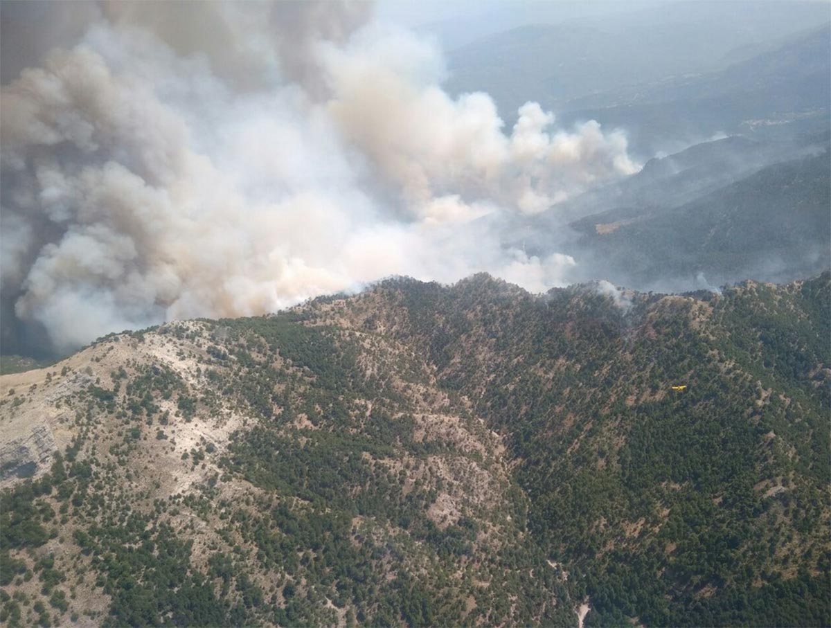 Estado del incendio en nivel 2 en Yeste