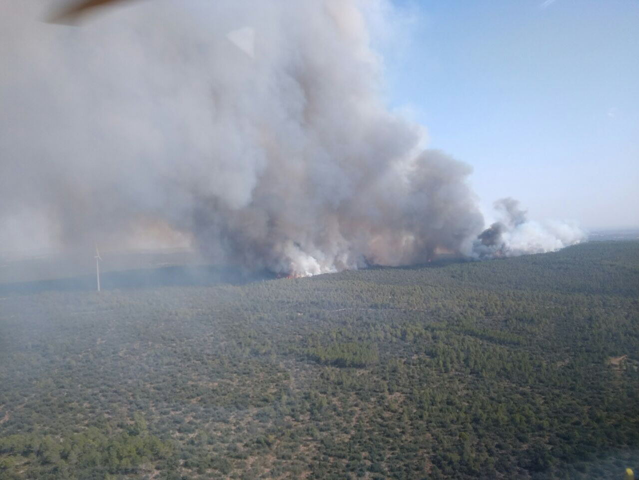 El incendio de Campillo de Altobuey, desde el aire