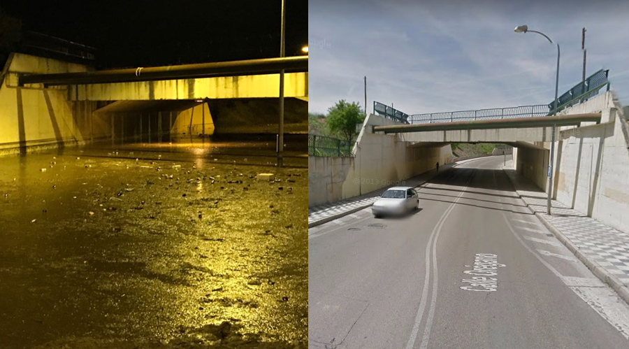 Puente de la calle Orégano granizada