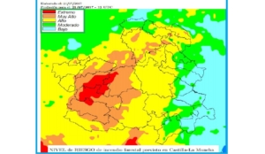Mapa del riesgo de incendios publicado por Aemet.