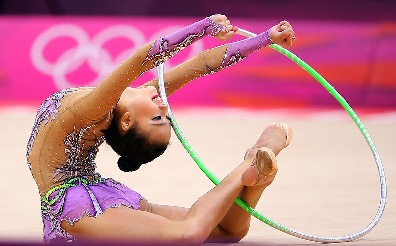 Imagen de archivo de la prueba olímpica de aros. gimnasia rítmica