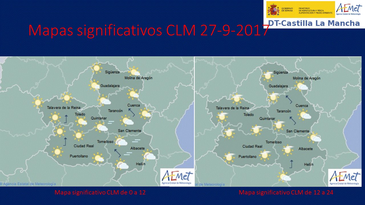 Mapa AEMET CLM, 27 septiembre