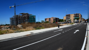 Viviendas en obras en el barrio de Santa Teresa de Toledo.