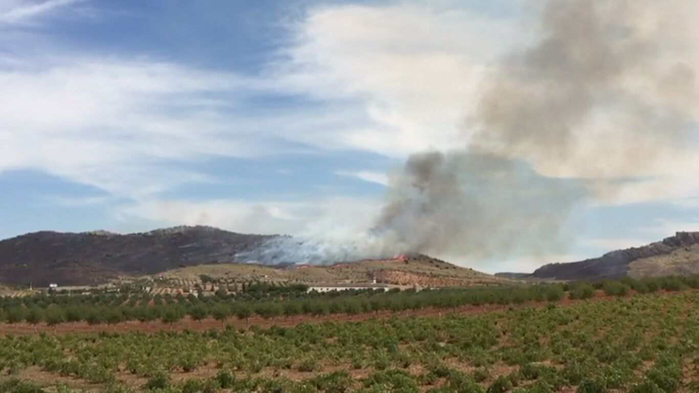 Imagen del incendio declarado en Mora el 14-09-2017.