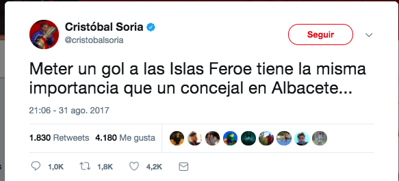 Tuit de Cristobal Soria sobre ser concejal de Albacete
