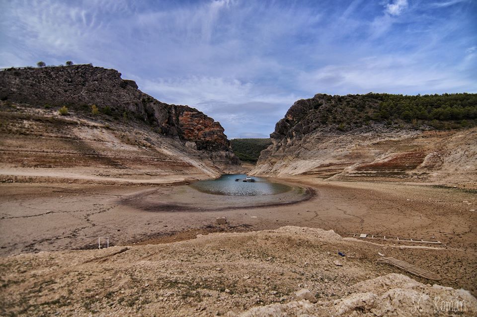 Imagen del embalse de Entrepeñas a principios de octubre de 2017. Entrepeñas y Buendía