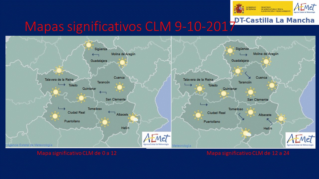 AEMET Lunes 9 de octubre en Castilla-La Mancha