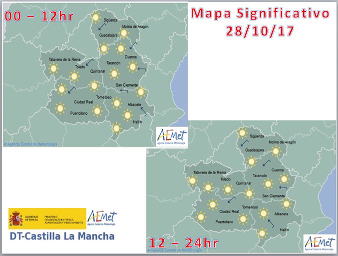 El tiempo para el sábado 28 en Castilla-La Mancha.