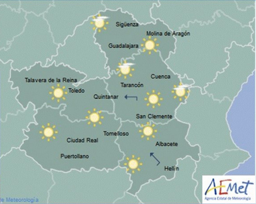 Mapa del tiempo 24 de octubre en Castilla-La Mancha