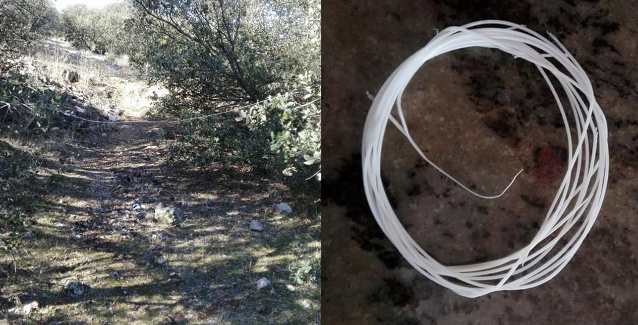 Este es el cable que se encontró un ciclista en un camino de Toledo.