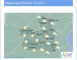 La previsión de temperaturas para la Aemet para CLM