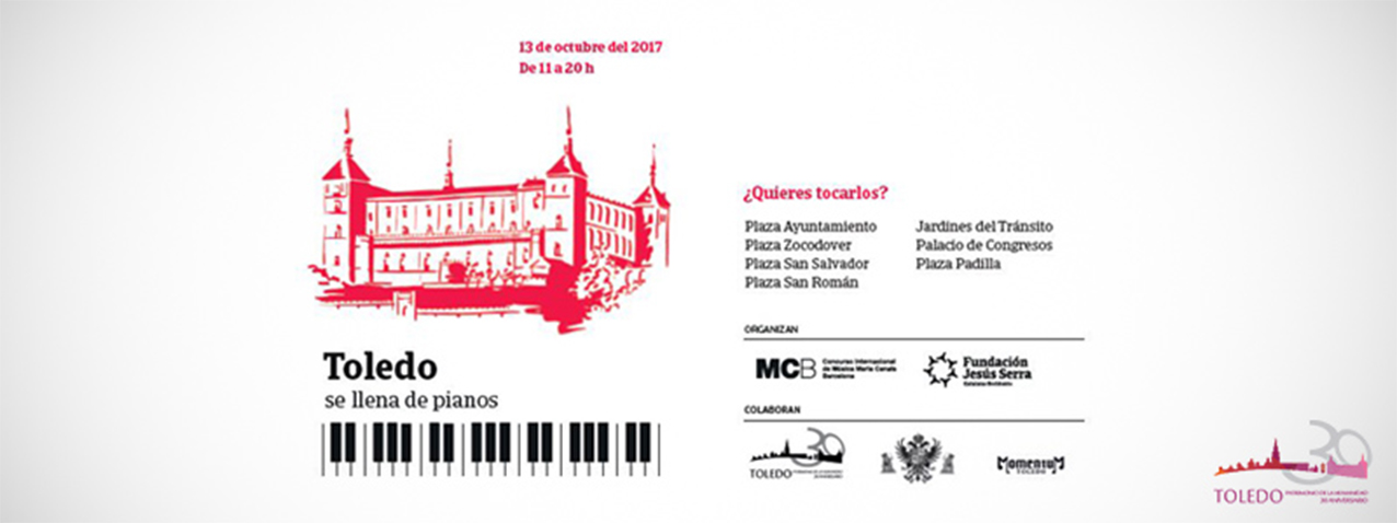 Siete pianos de cola estarán en el casco de Toledo el viernes 13.