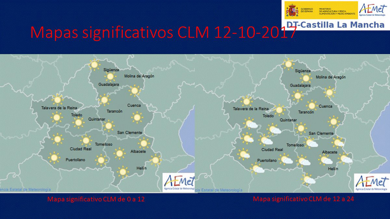 Mapa de Aemet para el miércoles 11 en Castilla-La Mancha