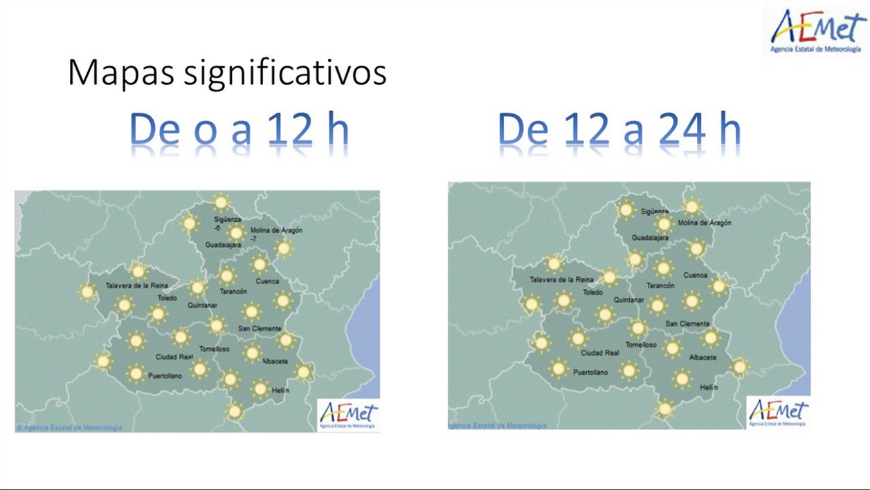 Mapa del tiempo para el 21 de noviembre en Castilla-La Mancha. Fuente: Aemet.