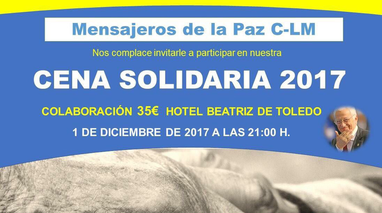 Mensajeros de la Paz celebra su cena solidaria el viernes 1, en el Hotel Beatriz.