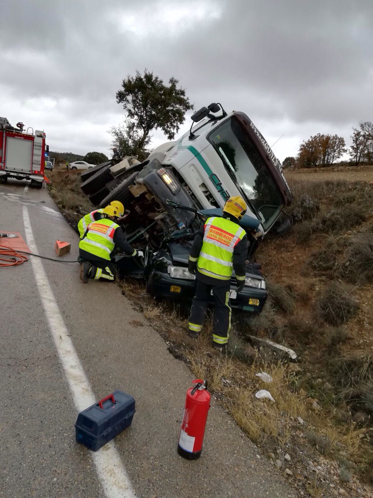 Imagen del accidente de La Frontera (Cuenca).